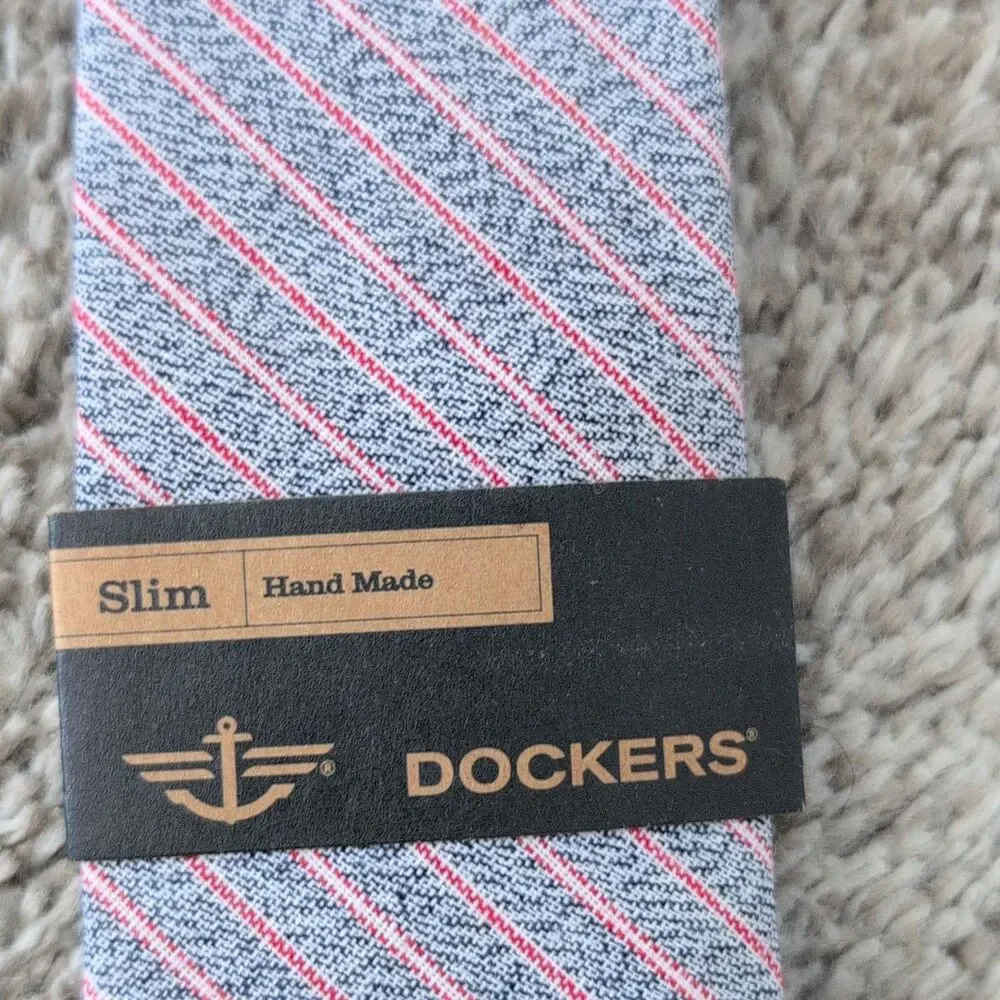 DOCKERS Handmade Slim Skinny Men's Ties Plaids & Checks Multicolor Lot of 3 New